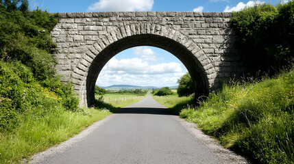 Fototapeta premium Stone Arch Bridge Over Country Road