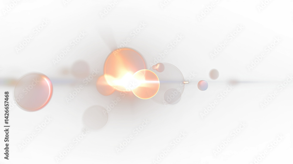 Aufkleber bright glowing lens flare with transparent background creates dreamy light effect suitable for overl