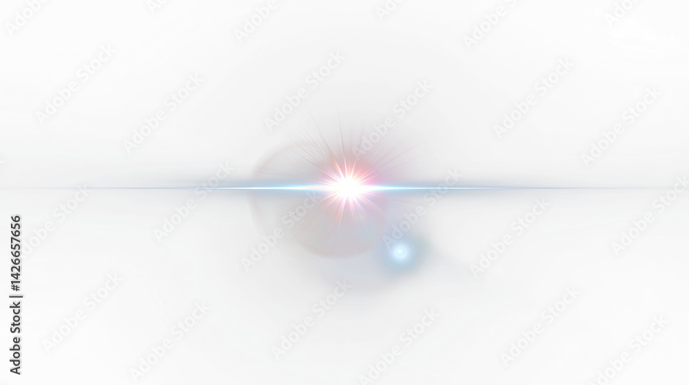 Aufkleber Bright transparent light flare with glowing rays and lens effect on transparency background creates dramatic and energetic visual impact