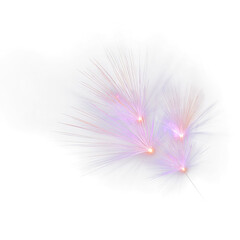 Colorful fireworks burst with glowing sparks on transparent background creating festive and celebratory atmosphere