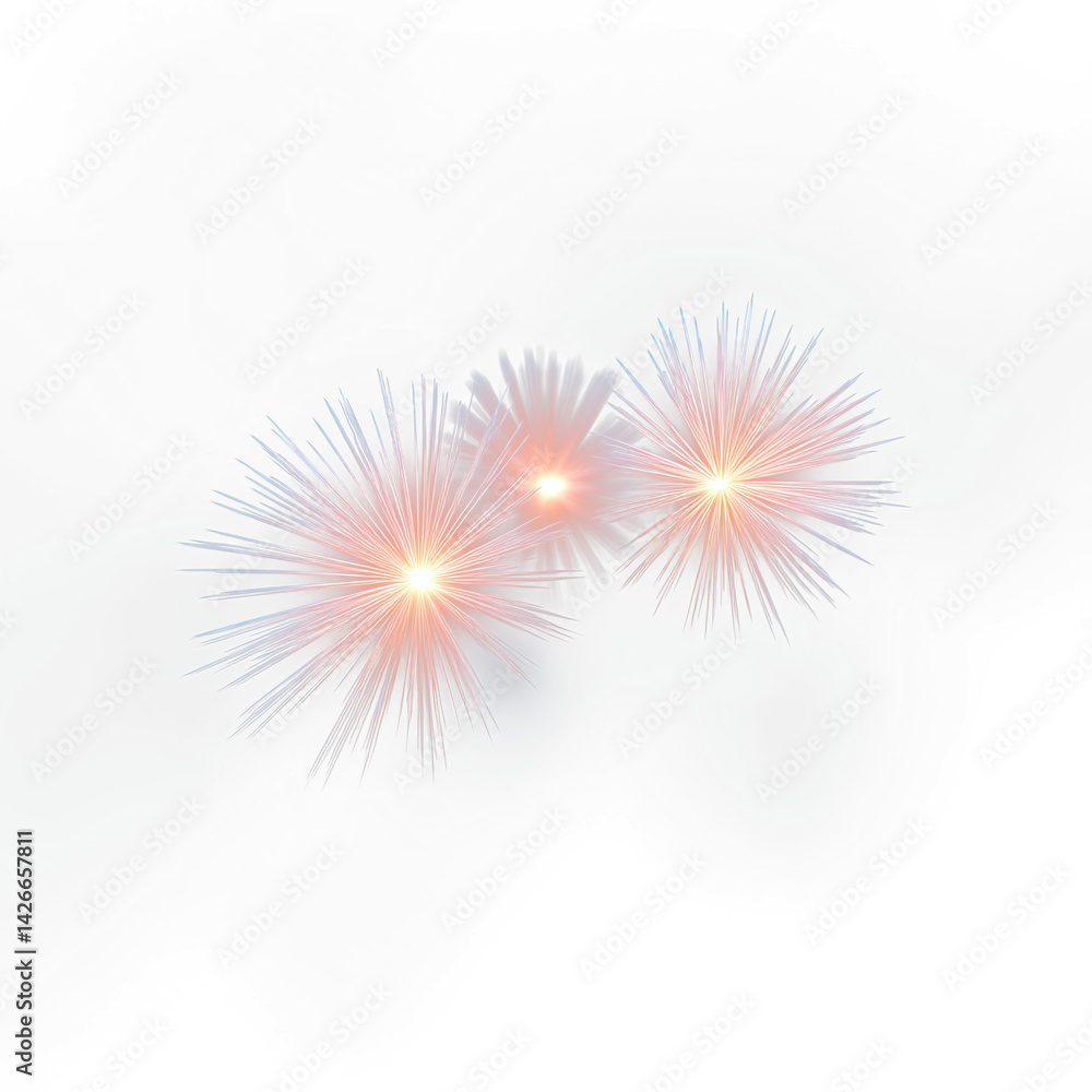 Poster colorful firework burst with glowing light on transparent background creating festive and celebrator