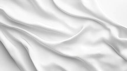 Obraz premium Soft white fabric drapery in studio lighting abstract textile art minimalist design horizontal view