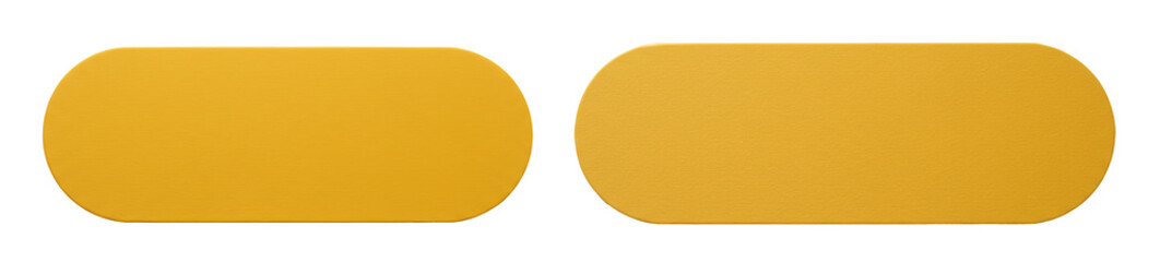 Two mustard rounded rectangles for design work isolated on transparent background