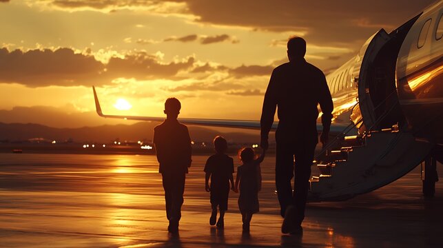 Evening flight family walk pictures