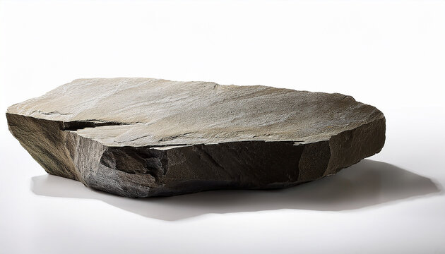 flat rock podium for product display isolated on white background