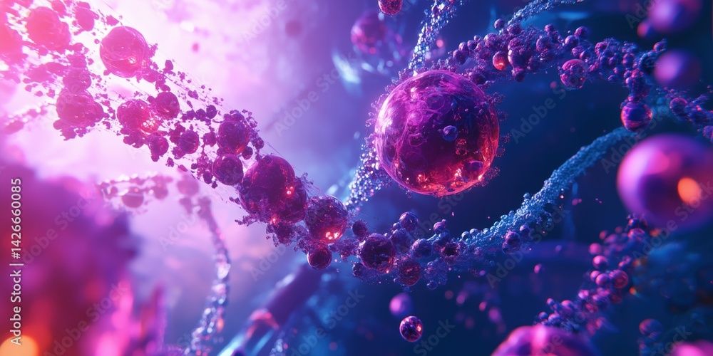 Aufkleber abstract representation of molecular structures with vibrant colors and intricate details