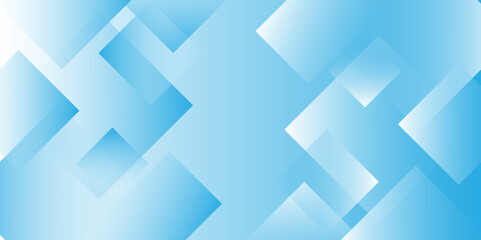 White and blue overlap triangle geometric technology pattern. Modern blue abstract vector long banner background. Futuristic technology concept graphic design.Trendy and vibrant modern style template.