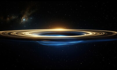 Stunning view of a black hole with glowing accretion disk and distant stars