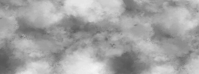 Abstract black and white silver ink effect cloudy grunge texture. Black and white ink effect water color illustration. Storm background with gray clouds. Smoky effect for photos and artworks.