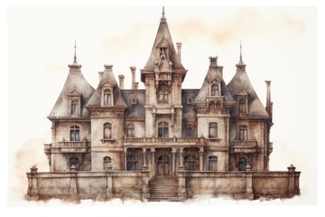 Fototapeta premium Sculpture Gothic mansion architecture building castle.