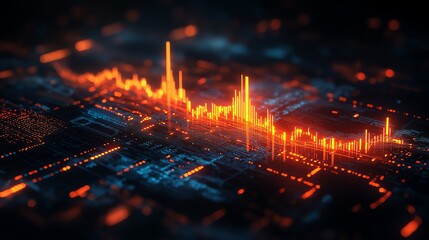 Naklejka premium Abstract futuristic economy glowing world map
