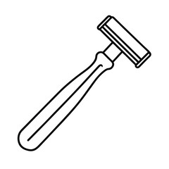 Simple black and white razor illustration for grooming concepts and personal care products