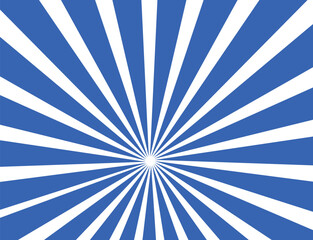 Sun rays blue background, starburst anime pop art cartoon or comic, dotted texture and explosion effect or sunburst, halftone gradient, fun and exciting template frame.