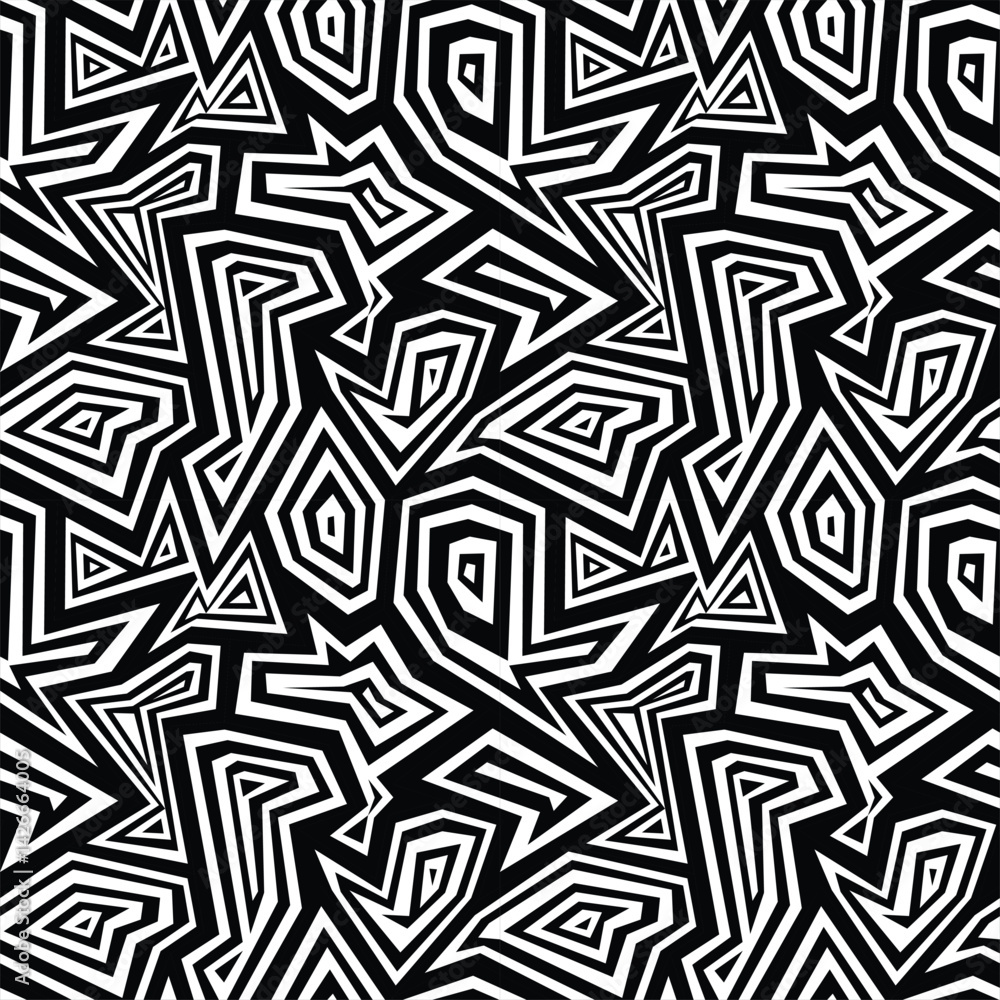 Poster angular labyrinth a dizzying vortex of monochrome geometries
