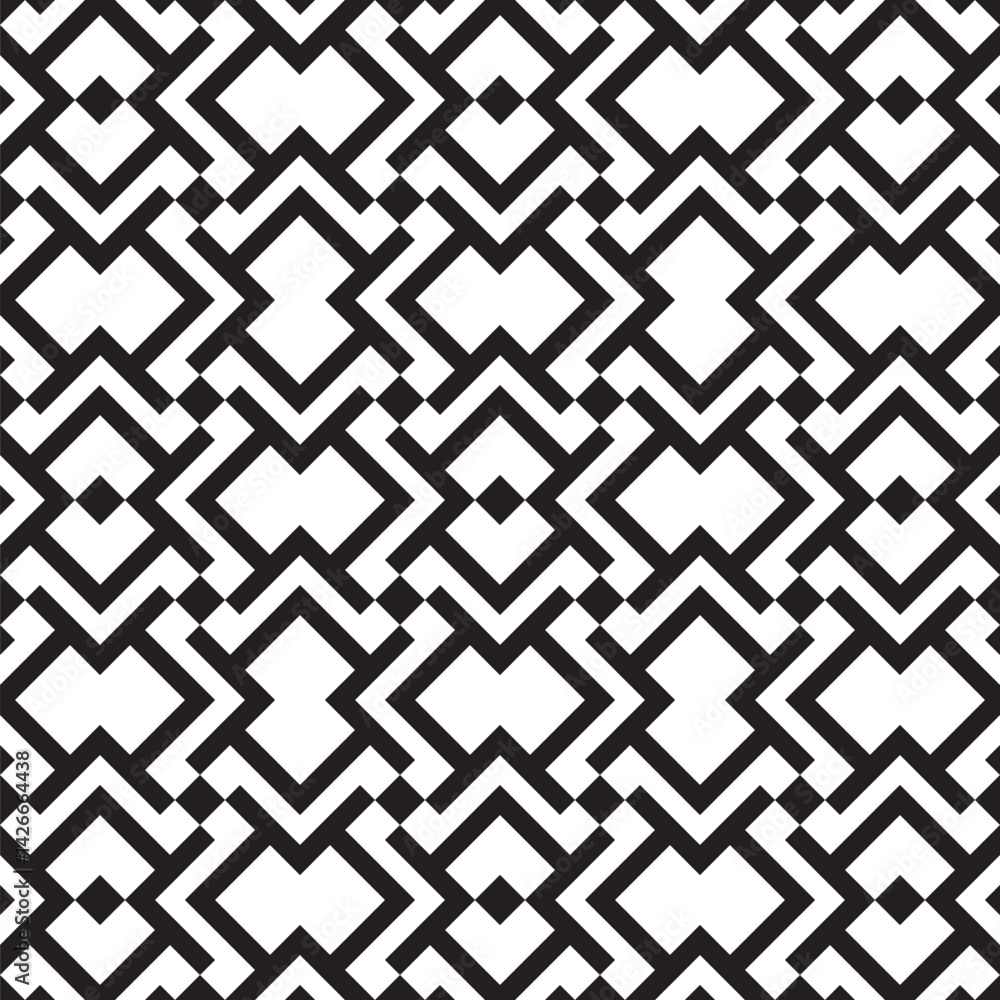 Poster angular maze pattern with zigzagging geometric shapes