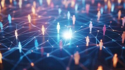 icon on World Map and Globe link on Blue Background with Digital and Global Concept - Powered by Adobe