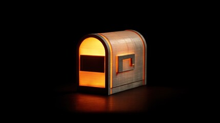 Three Dimensional Printed Mailbox Sculpture Unique Design Object Contemporary Art Piece Artistic Expression Novelty Item Postal Theme Desktop Decor Creative Gift Idea Unusual Ornament lowercase
