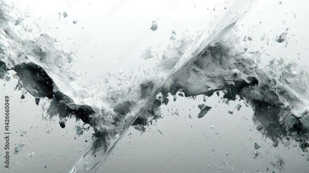 Aufkleber dynamic water splash studio setting high-contrast image minimalist design abstract concept