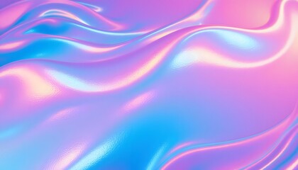 The abstract holographic pattern background features a mesmerizing display of smooth waves and vibrant colors that seamlessly blend into one another