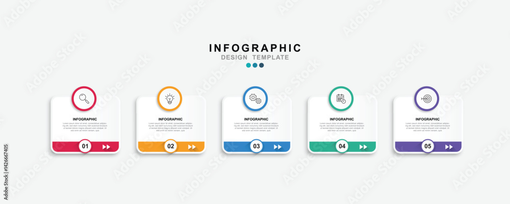 Leinwandbilder vector infographic label design template with icons and 5 options or steps. for your business data. 