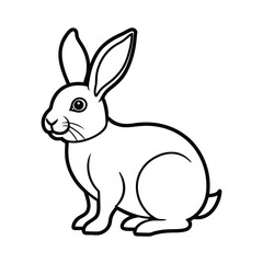 Simple outlined rabbit illustration springtime animal theme easter holiday design graphic resource