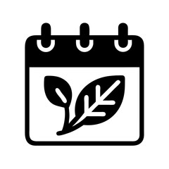 Agricultural Calendar with Leaf Icon Design