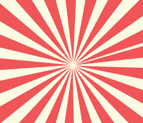 Abstract orange red sunburst background with sun ray. Pattern of starburst. Texture with light of sunburst. Radial beam of sunlight. Retro background with flash. Design of sunbeams.