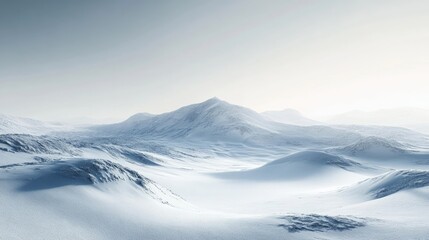 Fototapeta premium Serene snowy landscape arctic region photography minimalist environment aerial view tranquility