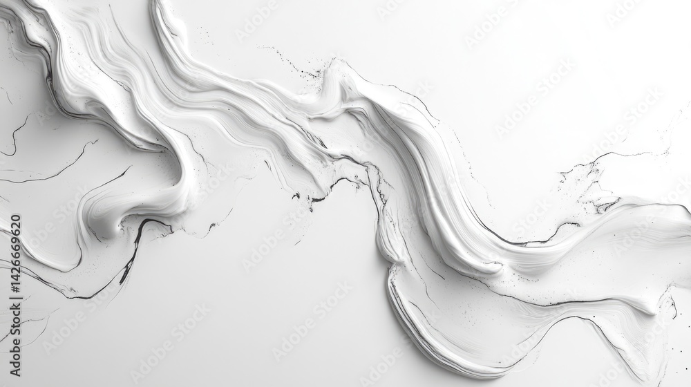 Poster fluid textures in abstract art studio setting digital illustration minimalist style top-down view