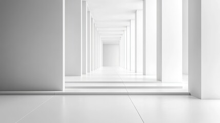 Obraz premium Minimalist architectural design indoor space white background contemporary style clean lines