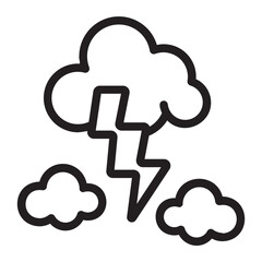 thunderstorm line icon