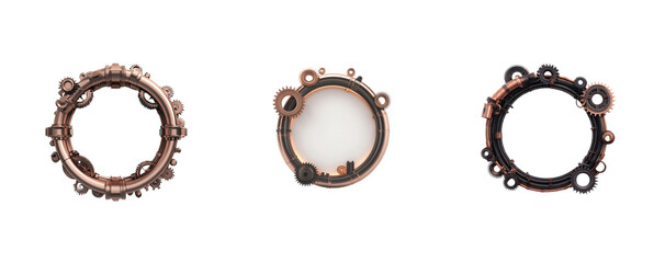 decorative steampunk frames with intricate gear details 3d 