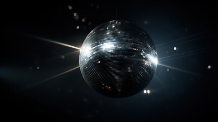 Glimmering disco ball reflecting light creating a sparkling party atmosphere and adding retro flair to dance floors and celebrations lowercase 