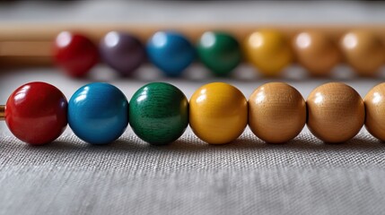 Vibrant abacus beads counting tool educational aid colorful arithmetic device mathematical instrument learning concept classic calculator vintage style lowercase

