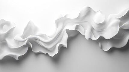 Obraz premium Fluid white wave art studio setting abstract content minimalist environment close-up view