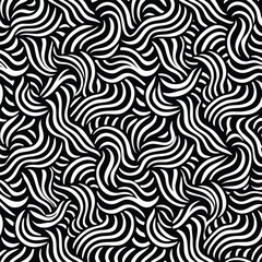 Swirling strands dance in a monochrome sea a chaotic yet captivating abstract rhythm