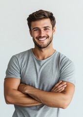 Obraz premium Western handsome background portrait smiling.
