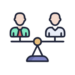 Balance Scale for Leader Choice Icon Design
