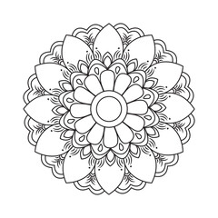 Detailed line ornamental Mandala illustration