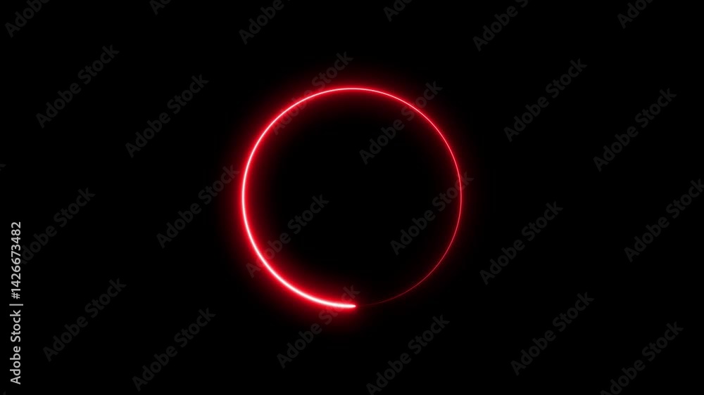 Aufkleber circle animation in red color,loading circle neon glowing blue color illustration. download progress