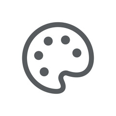 The palette icon. An attribute of an artist, paint, or creative workshop. Indicates a change in the theme, background, or color palette of an application or interface. A tool for painting and painting