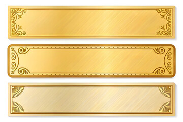 set of gold banners unique design title bars 