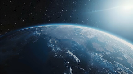 Earth From Space At Sunrise