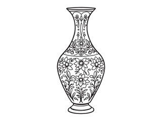 Decorative Vase Line Art Elegant Contemporary Art for Interior Spaces