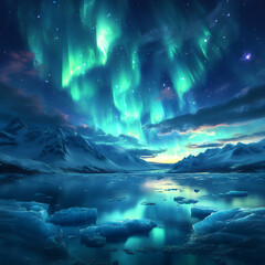 Naklejka premium glacial aurora,