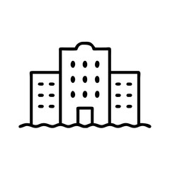 Beachfront Resort Building Icon Design