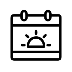 Beach Sunset Calendar Icon Design