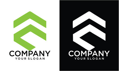 Creative LC monogram logo in hexagon shape