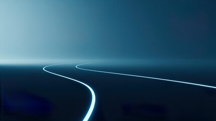 Abstract Roadmap Design Clean Smooth Curves Glowing Paths Future Trajectory Navigation Concept Strategic Planning Visual Guide Modern Art Presentation lowercase
