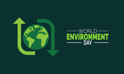 world environment day. holiday concept, Perfect for banners, cards, posters, and  social media design with animal ,house, planet earth ,green background

